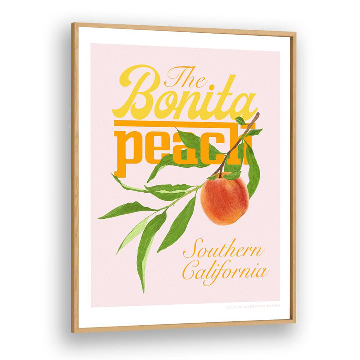 pandc bonita peach kitchen posters in Oak Wood Plain Frame