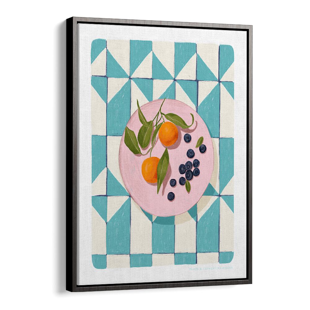 pandc citrus and berries kitchen posters in Black Floater Frame