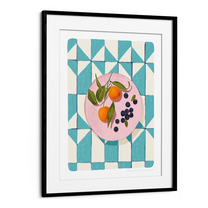 pandc citrus and berries kitchen posters in Black Frame With Mount