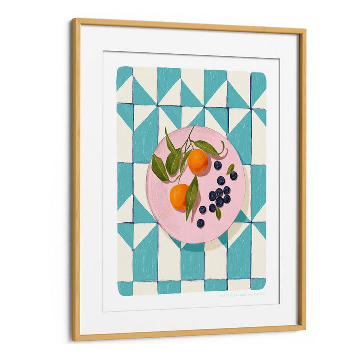 pandc citrus and berries kitchen posters in Oak Wood Frame With Mount