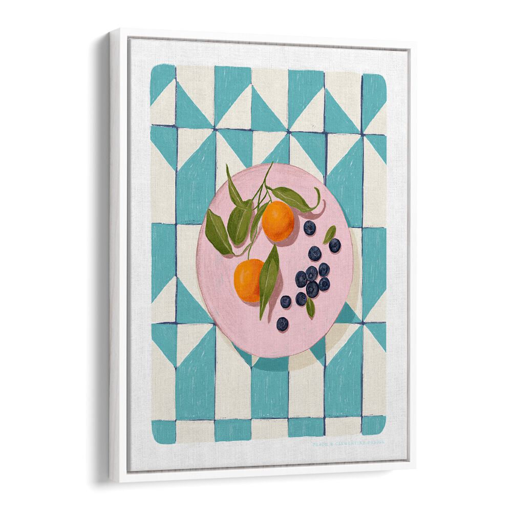 pandc citrus and berries kitchen posters in White Floater Frame