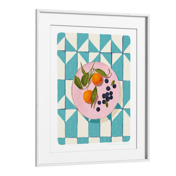 pandc citrus and berries kitchen posters in White Frame With Mount