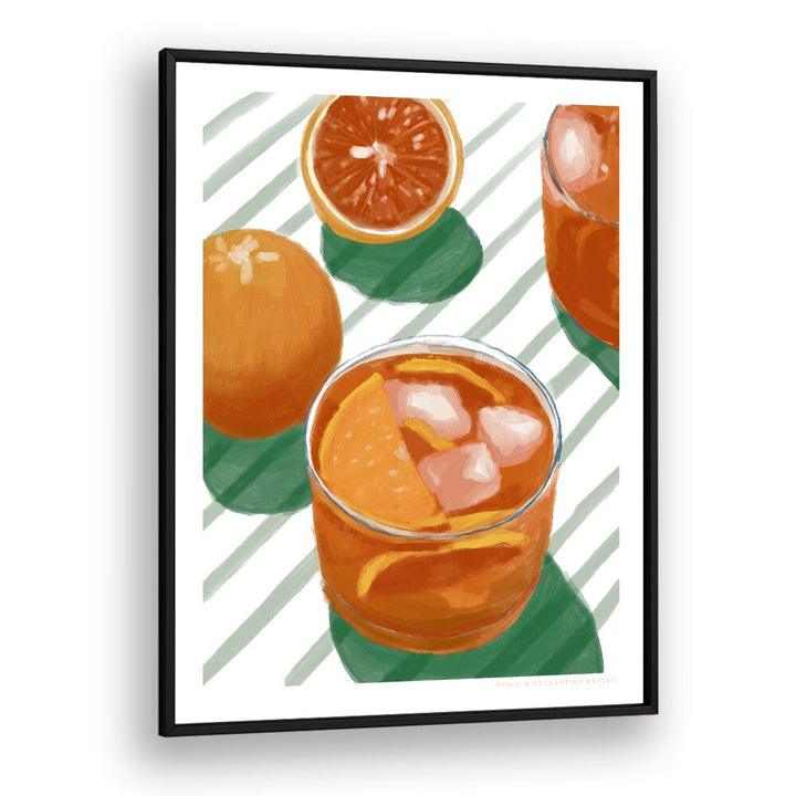 pandc cocktail and stripes bar art prints in Black Plain Frame