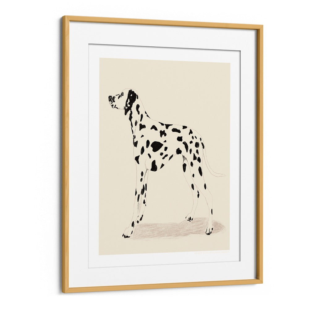  pandc dalmation wildlife paintings in Oak Wood Frame With Mount