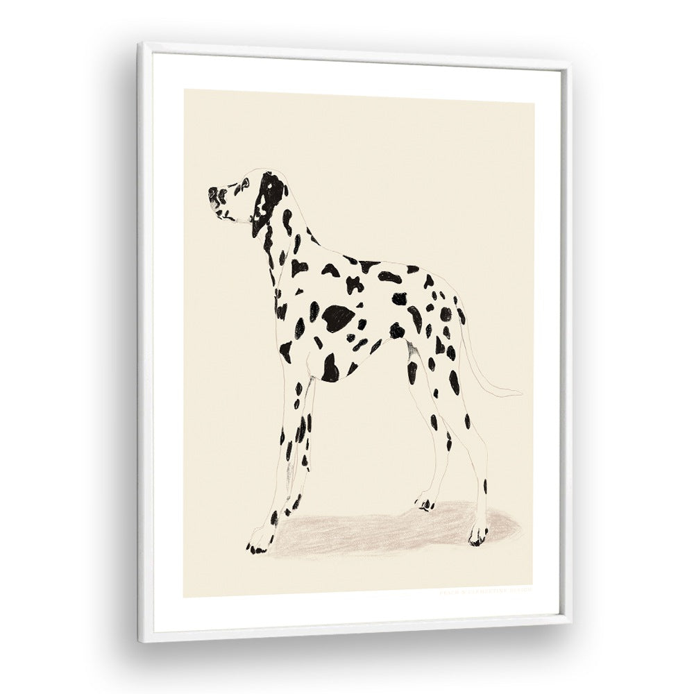  pandc dalmation wildlife paintings in White Plain Frame