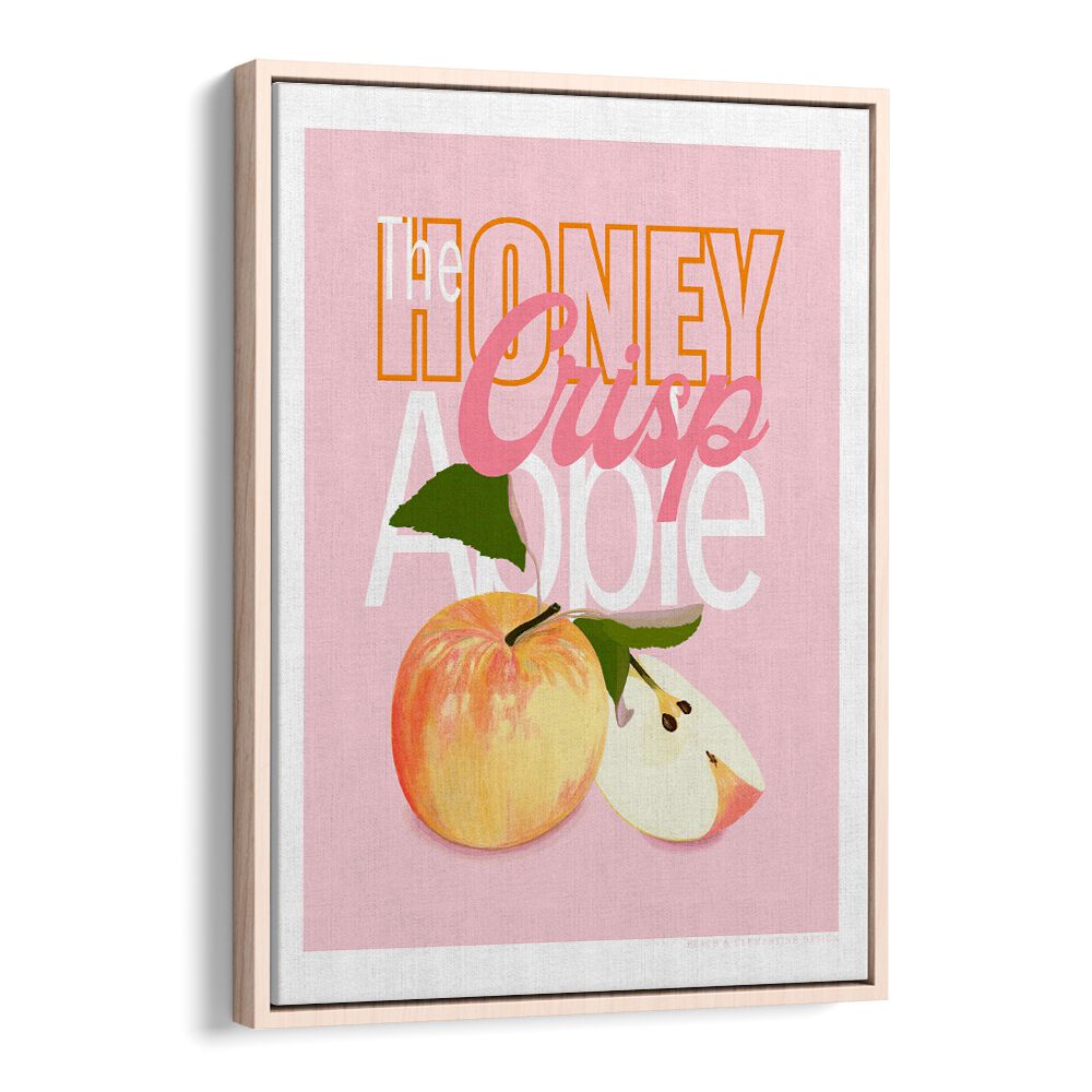 pandc honey crisp apple kitchen posters in Oak Wood Floater Frame