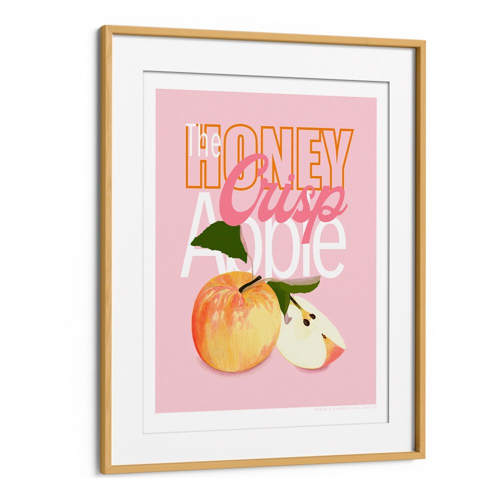 pandc honey crisp apple kitchen posters in Oak Wood Frame With Mount