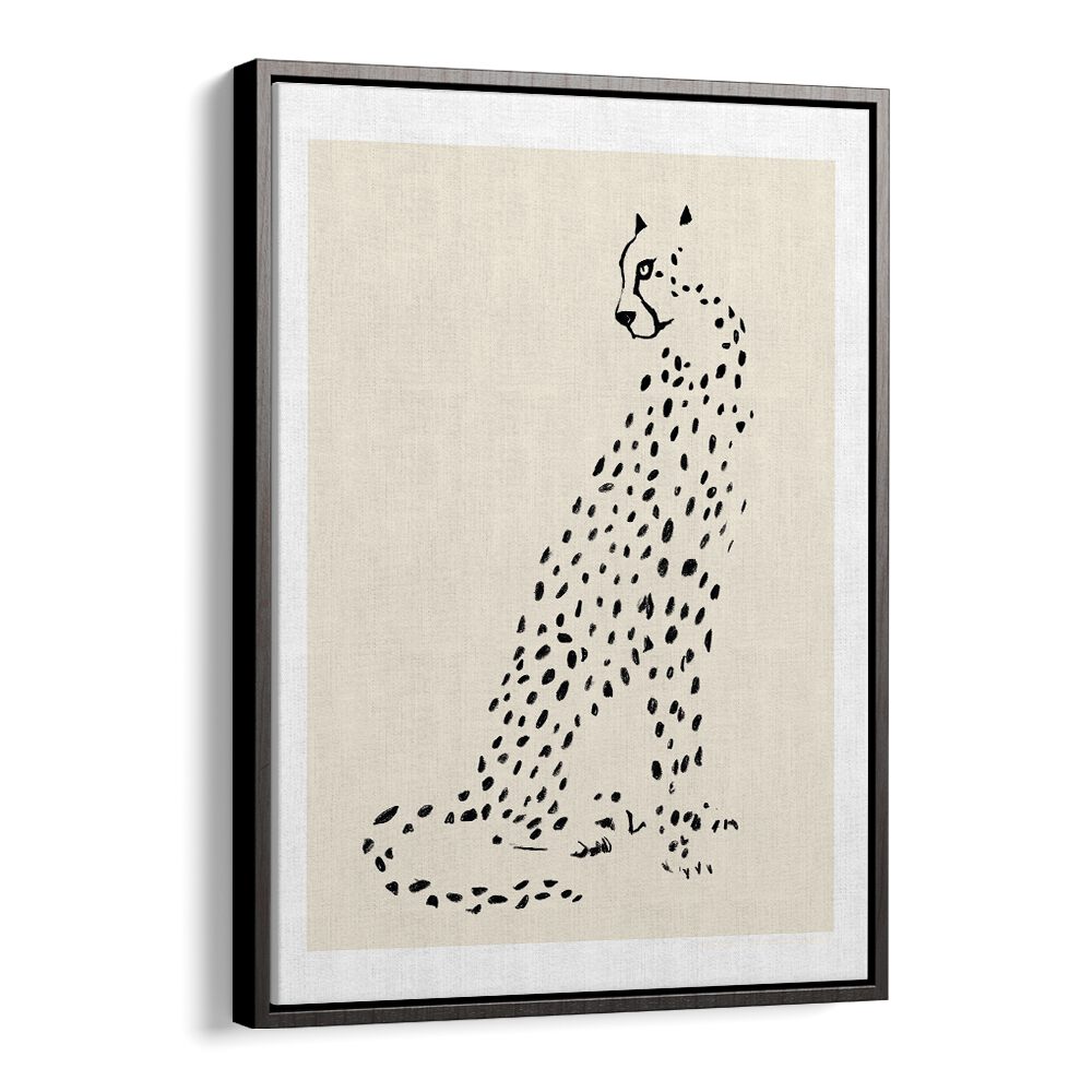 pandc leopard wildlife paintings in Black Floater Frame