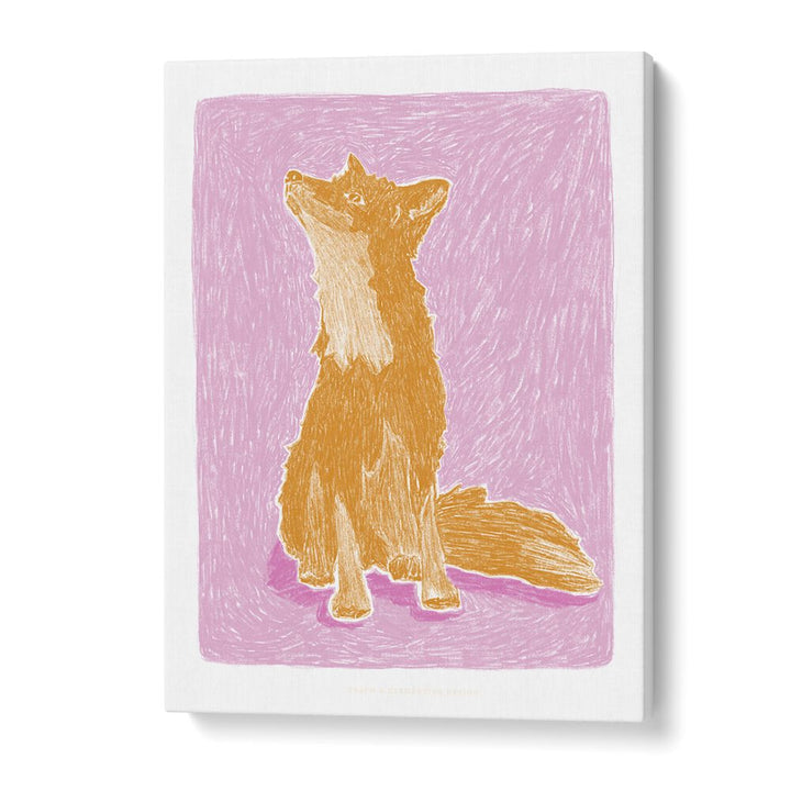 pandc little fox wildlife paintings in Gallery Wrap