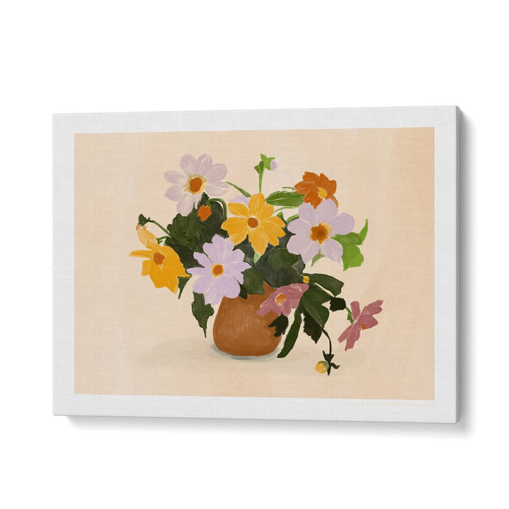 pandc summer flowers  botanical flower paintings in Gallery Wrap