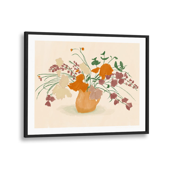 pandcwarm blooms  botanical flower paintings in Black Plain Frame