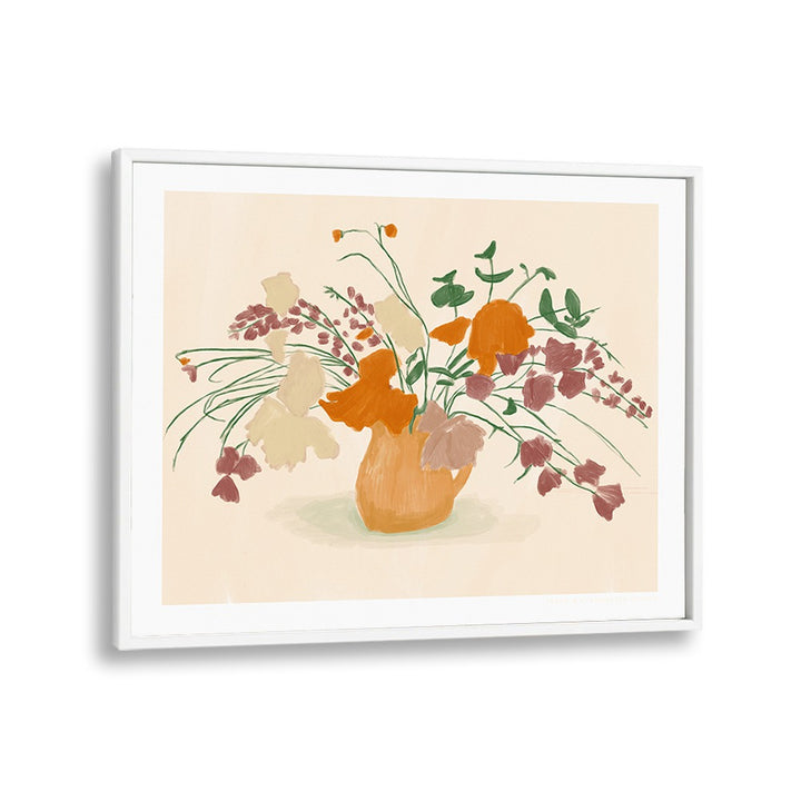 pandcwarm blooms  botanical flower paintings in White Plain Frame