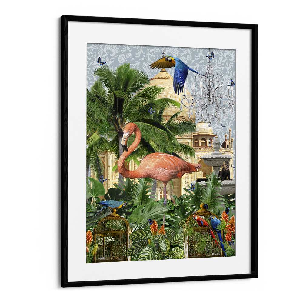 paradise by sue skellern wall art prints in Black Frame With Mount