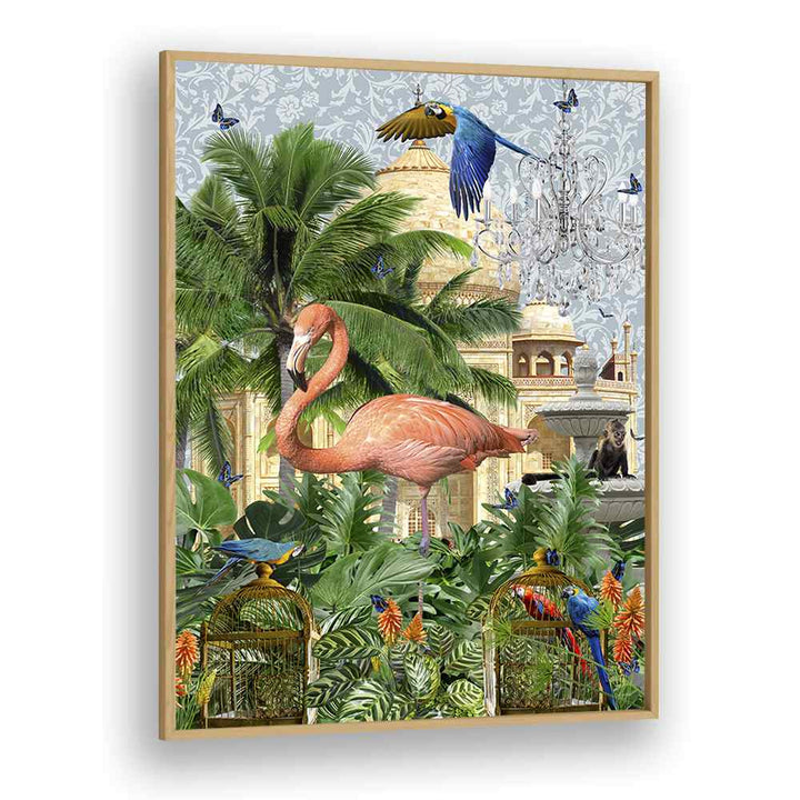 paradise by sue skellern wall art prints in Oak Wood Plain Frame