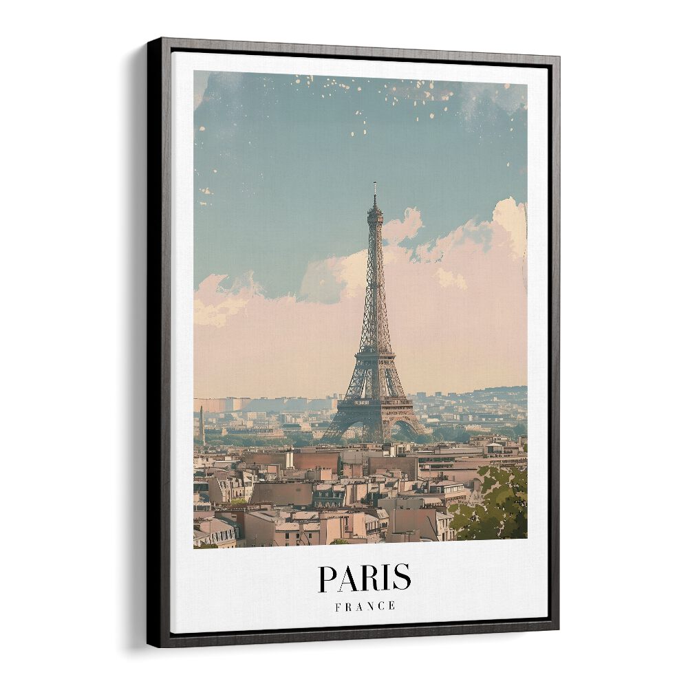 paris-france II travel posters in Black Floater Frame