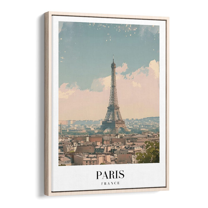 paris-france II travel posters in Oak Wood Floater Frame