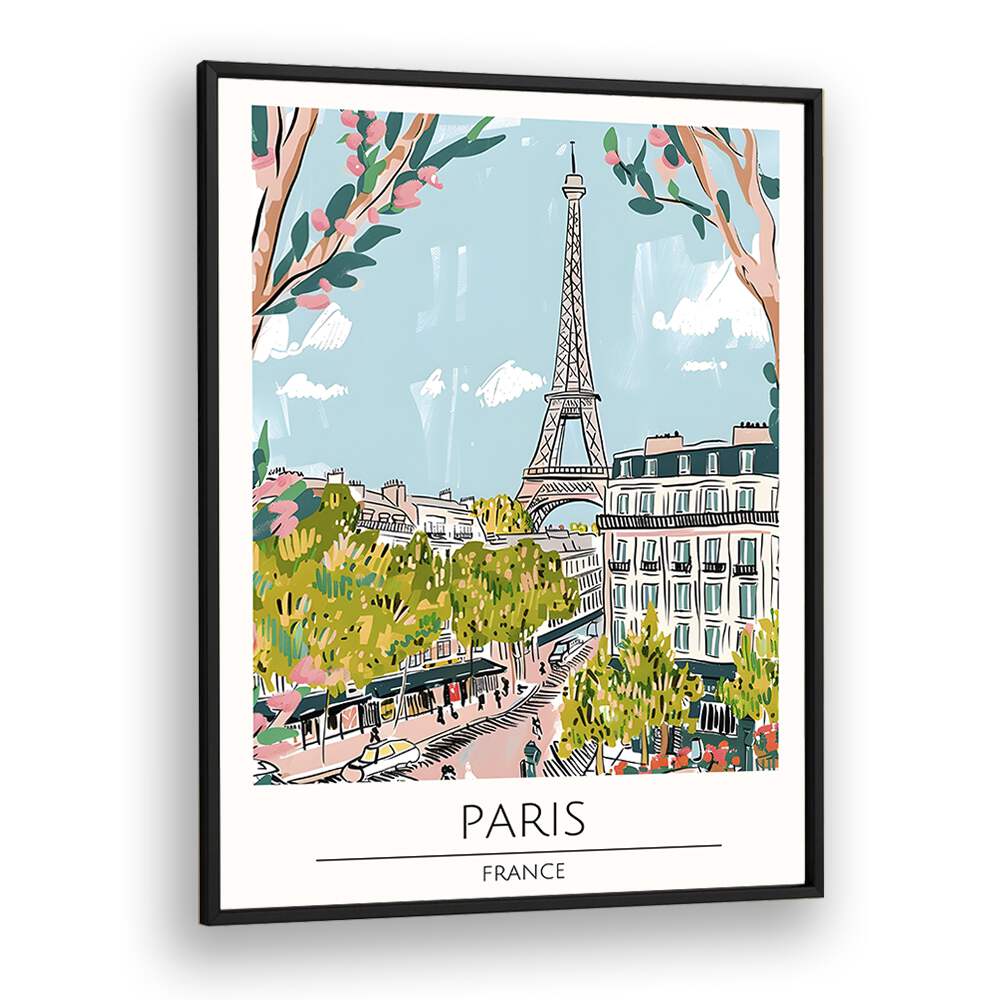 paris-france travel posters in Black Plain Frame