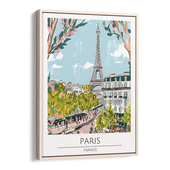 paris-france travel posters in Oak Wood Floater Frame