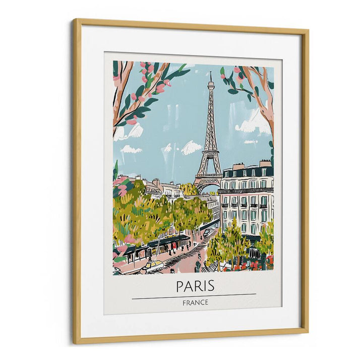 paris-france travel posters in Oak Wood Frame With Mount