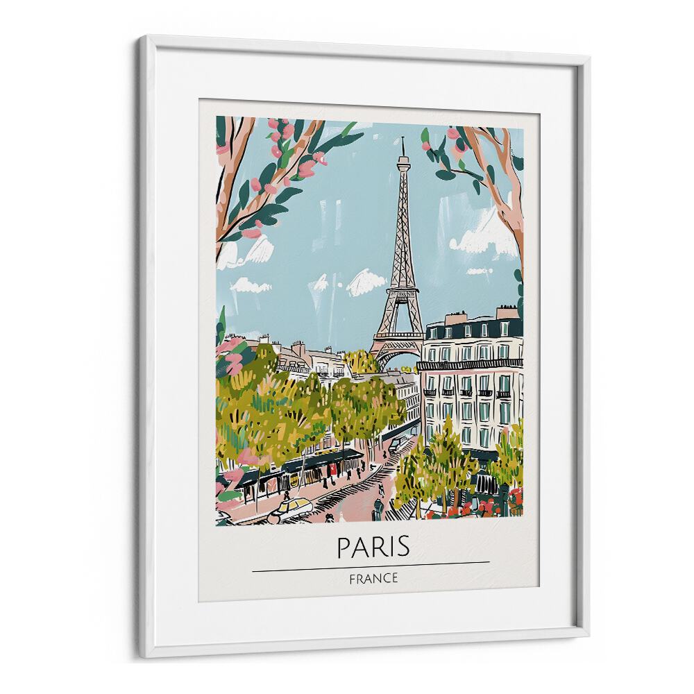 paris-france travel posters in White Frame With Mount