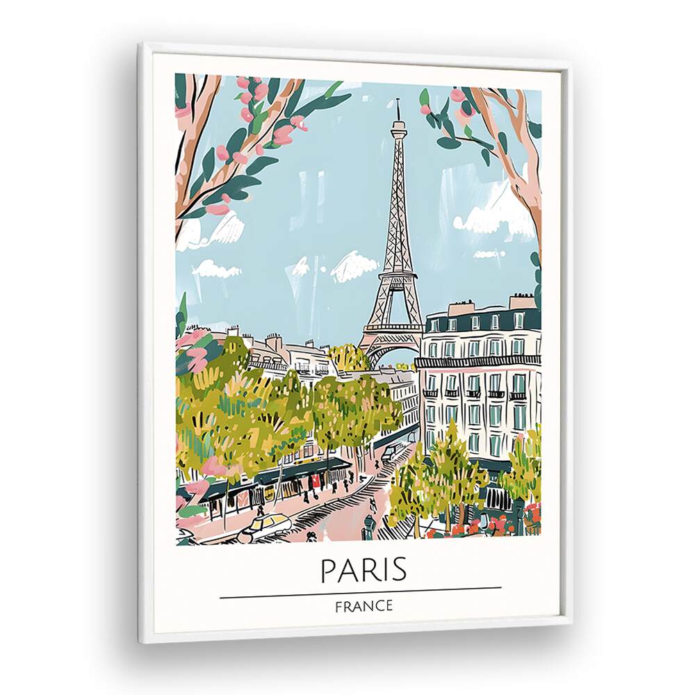 paris-france travel posters in White Plain Frame