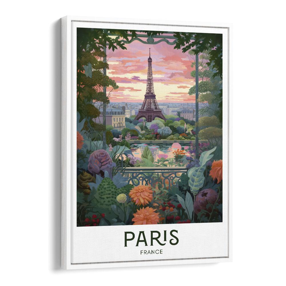 parisian dreams travel posters in White Floater Frame