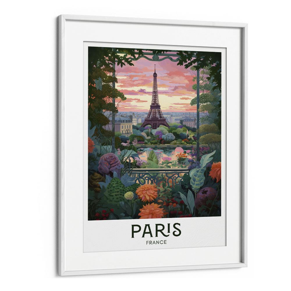 parisian dreams travel posters in White Frame With Mount