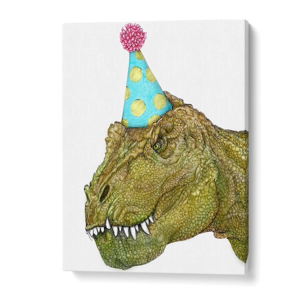 party dinosaur colour mural Vintage paintings in Gallery Wrap