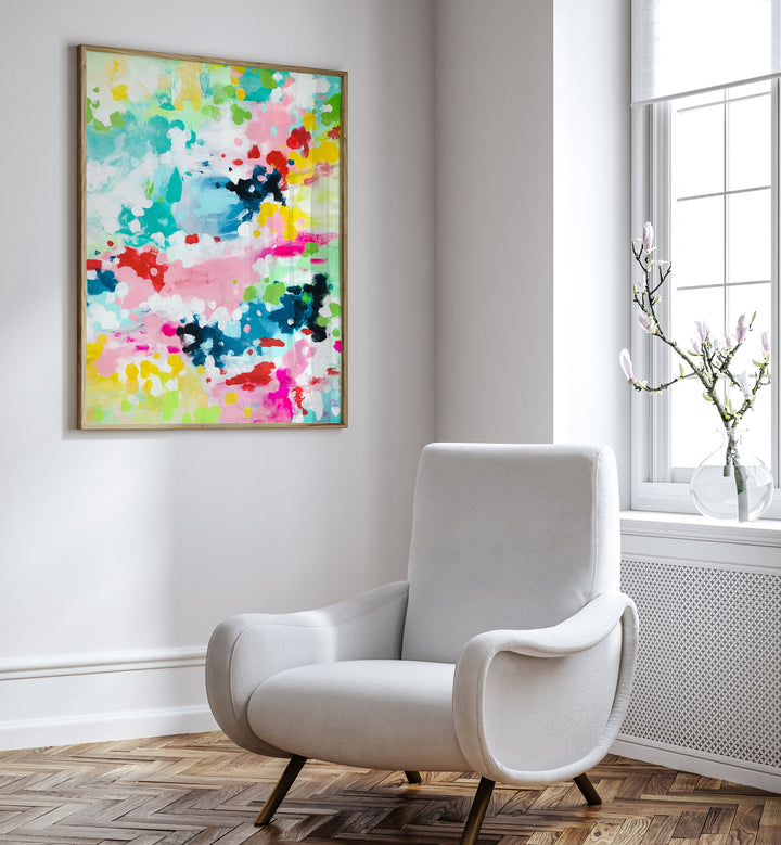 pastel fantasy by ejaaz haniff abstract art prints Artwork II placed on a wall