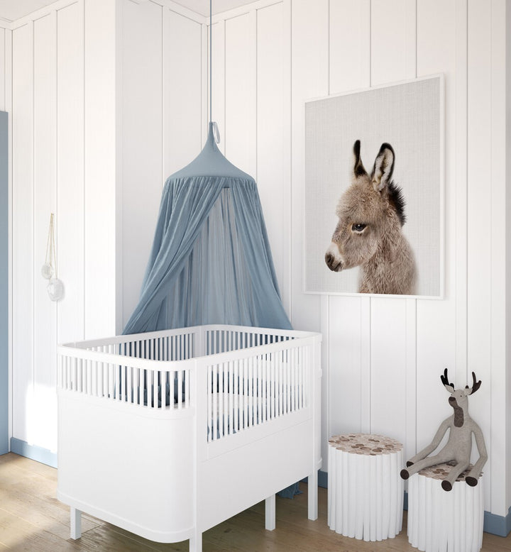 peekaboo baby donkey by lola peacock kids room paintings Artwork I placed on a wall