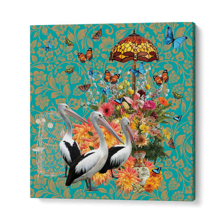 Stunning PELICANS A FLUTTERING BUTTERFLIES, WALL ART PRINTS by Sue Skellern, perfect for transforming your space.