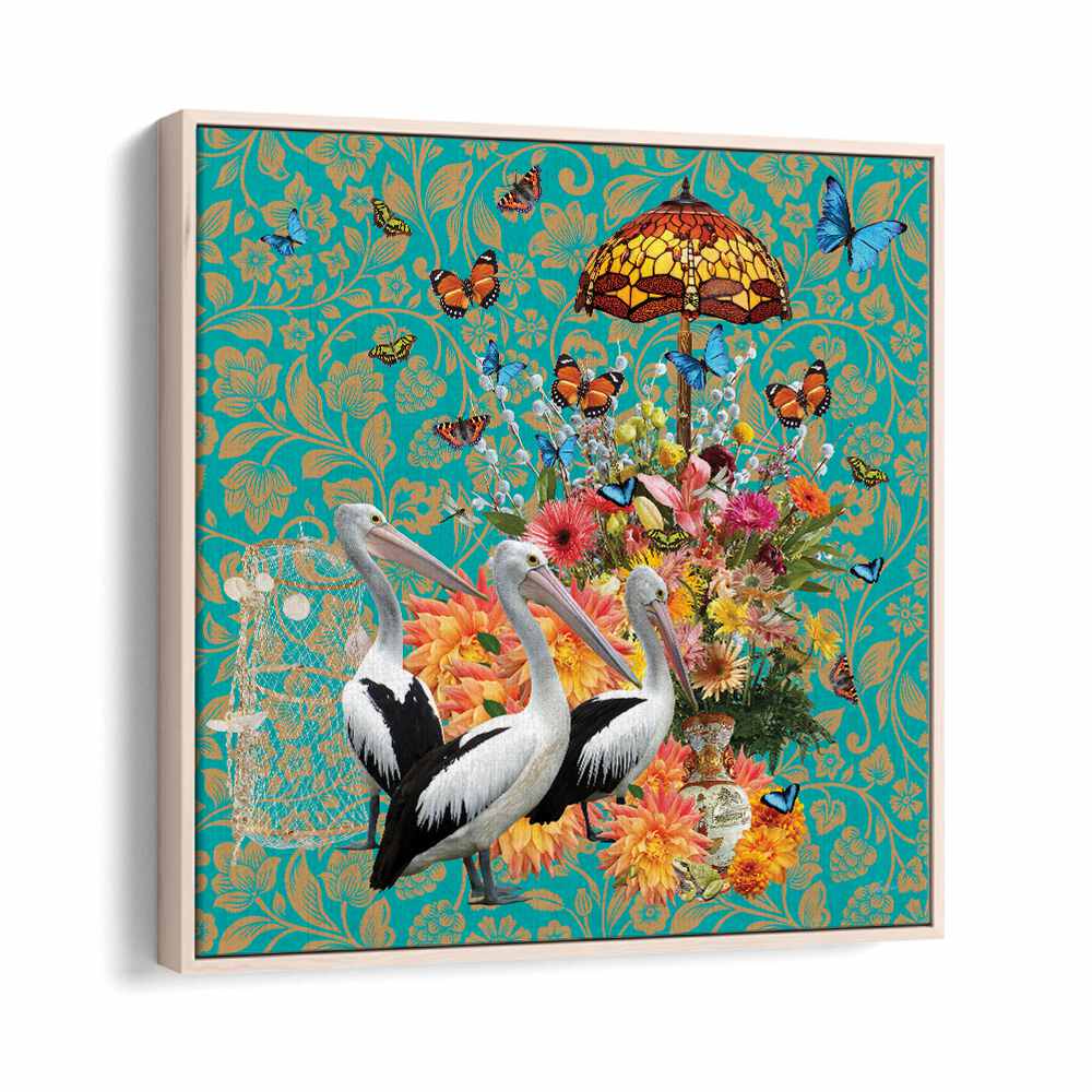 Pelicans A Fluttering Butterflies wall art prints by Sue Skellern add vibrant elegance to any space.