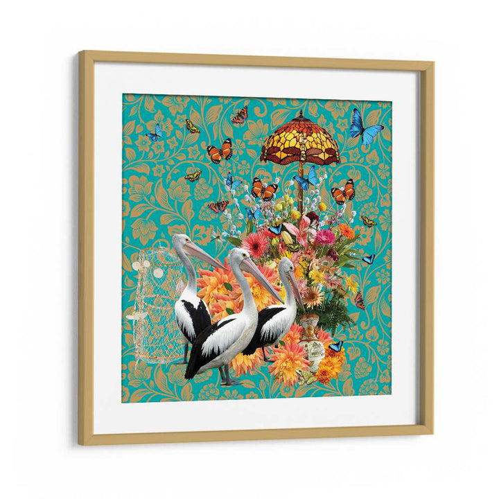 Pelicans A Fluttering Butterflies, wall art prints by Sue Skellern, beautifully enhance your space with vibrant colors.