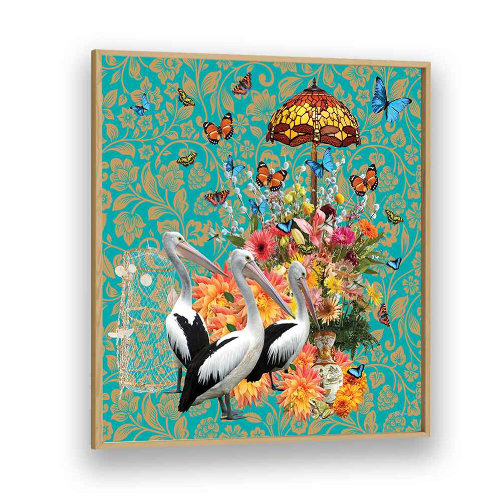 Stunning PELICANS A FLUTTERING BUTTERFLIES, WALL ART PRINTS by Sue Skellern, perfect for transforming your space.