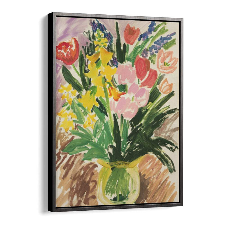 penstroke posies electric wall art prints in Black Floater Frame