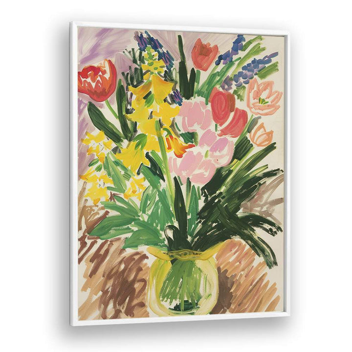 penstroke posies electric wall art prints in White Plain Frame