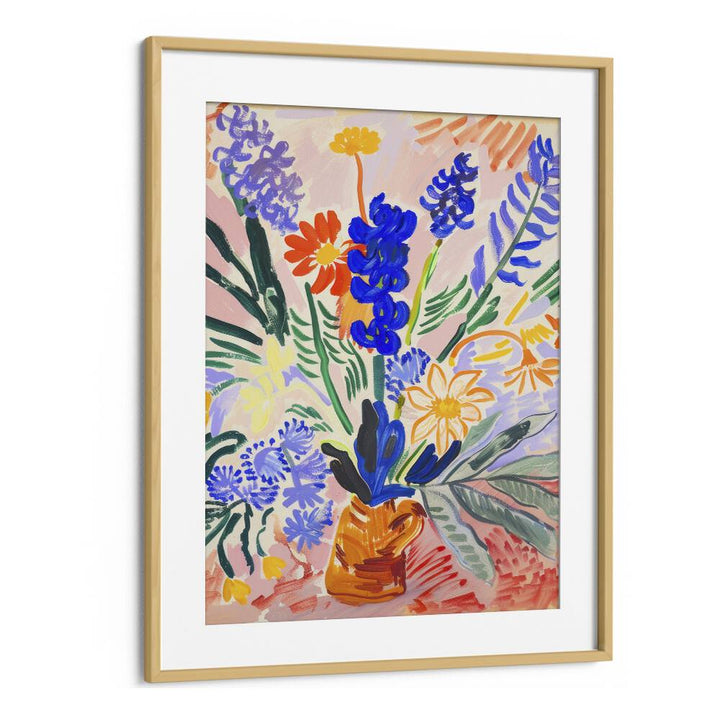 petals in motion electric wall art prints in Oak Wood Frame With Mount