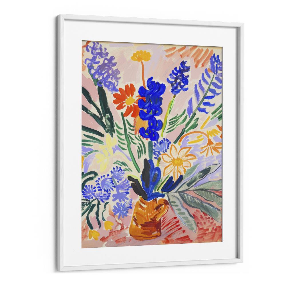 petals in motion electric wall art prints in White Frame With Mount