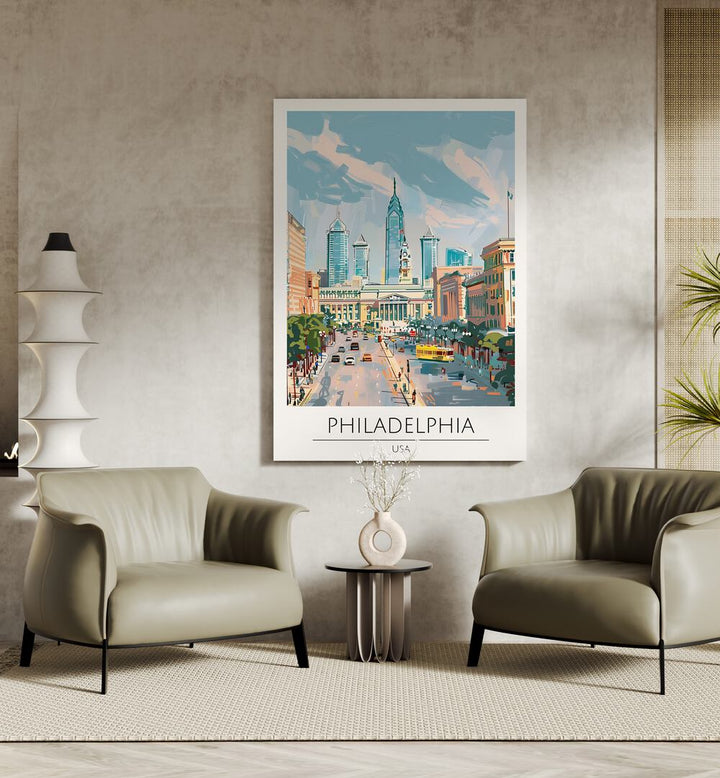 philadelphia-usa travel posters Artwork I placed on a Wall