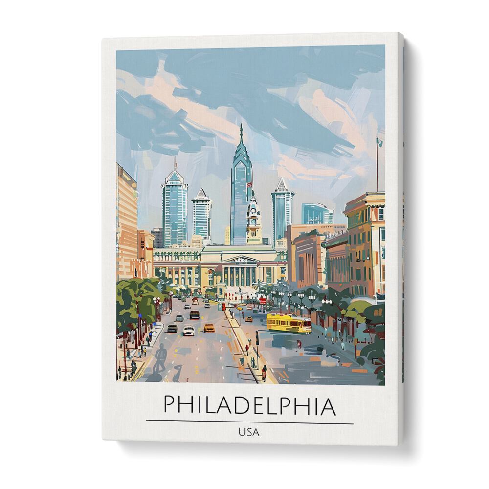 philadelphia-usa travel posters in Gallery Wrap