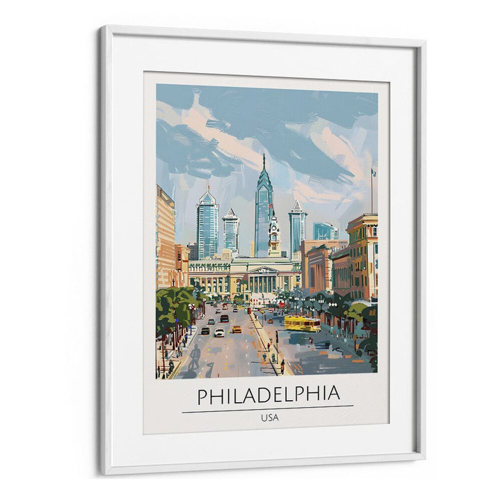 philadelphia-usa travel posters in White Frame With Mount