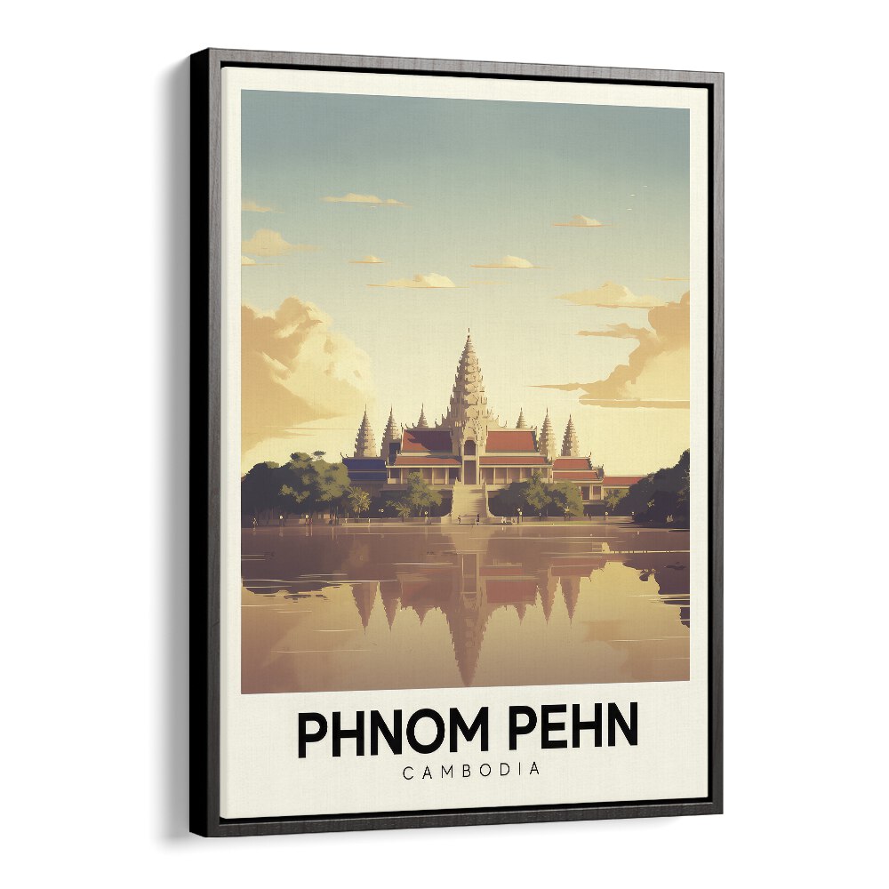 phnom pehn-combodia travel posters in Black Floater Frame