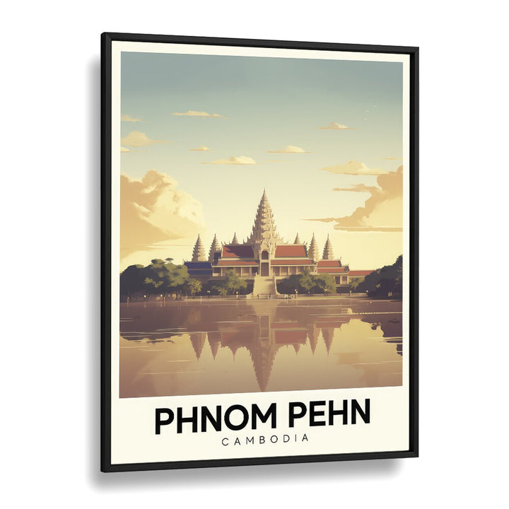 phnom pehn-combodia travel posters in Black Plain Frame