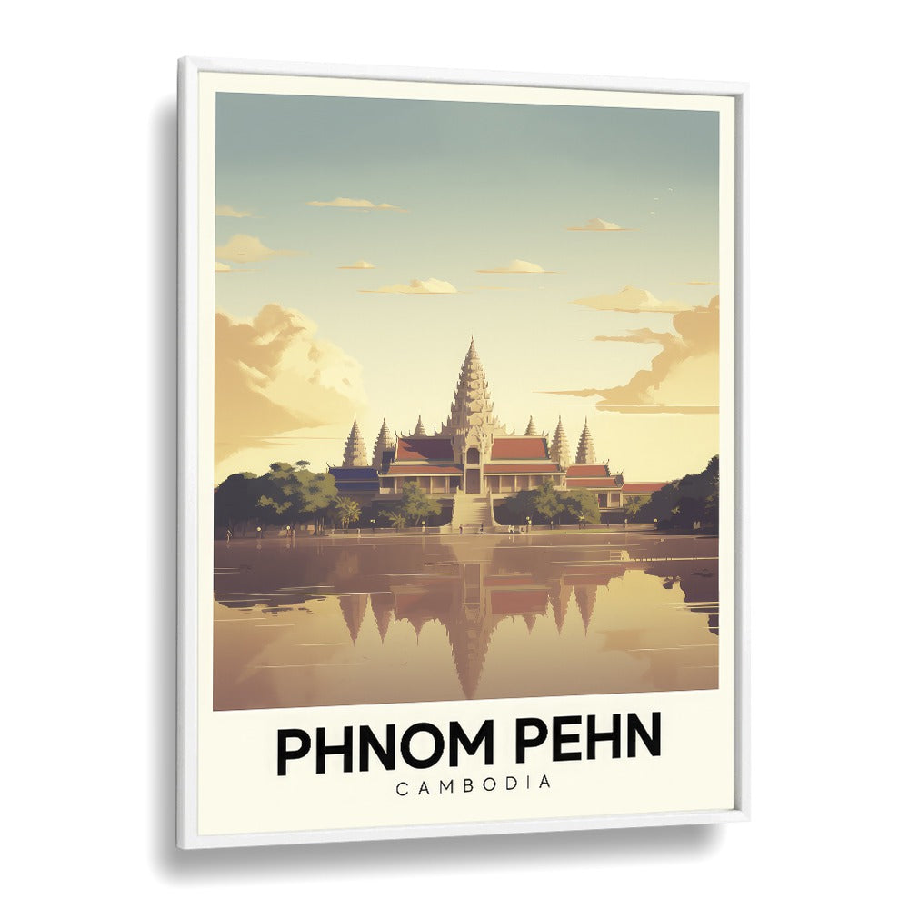 phnom pehn-combodia travel posters in White Plain Frame