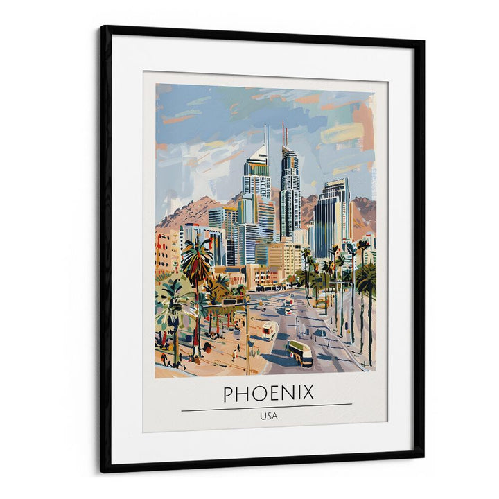 phoenix-usa travel posters in Black Frame With Mount