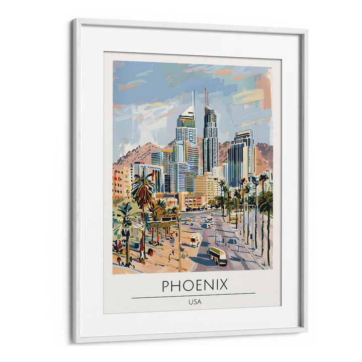 phoenix-usa travel posters in White Frame With Mount