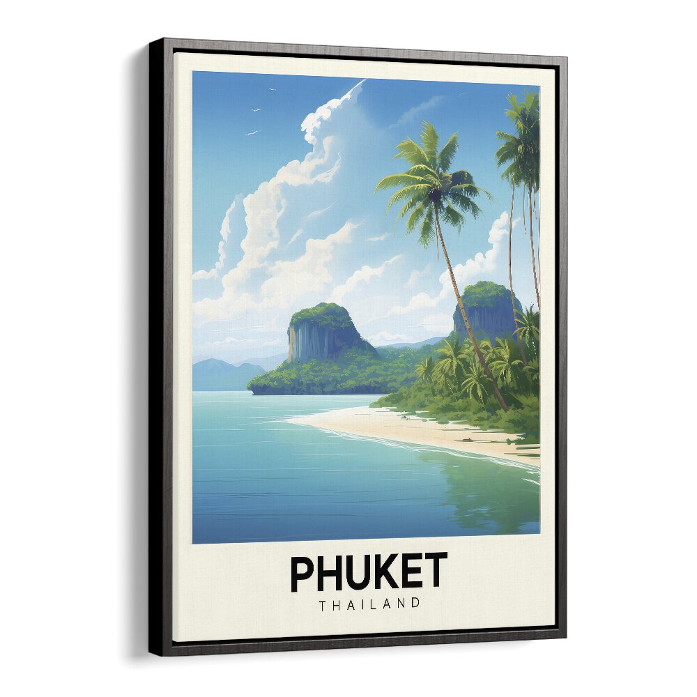 phuket-thailand travel posters in Black Floater Frame