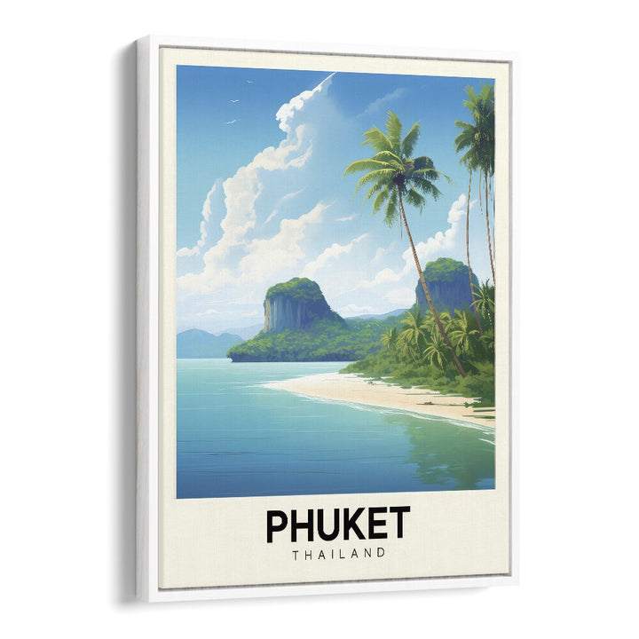 phuket-thailand travel posters in White Floater Frame