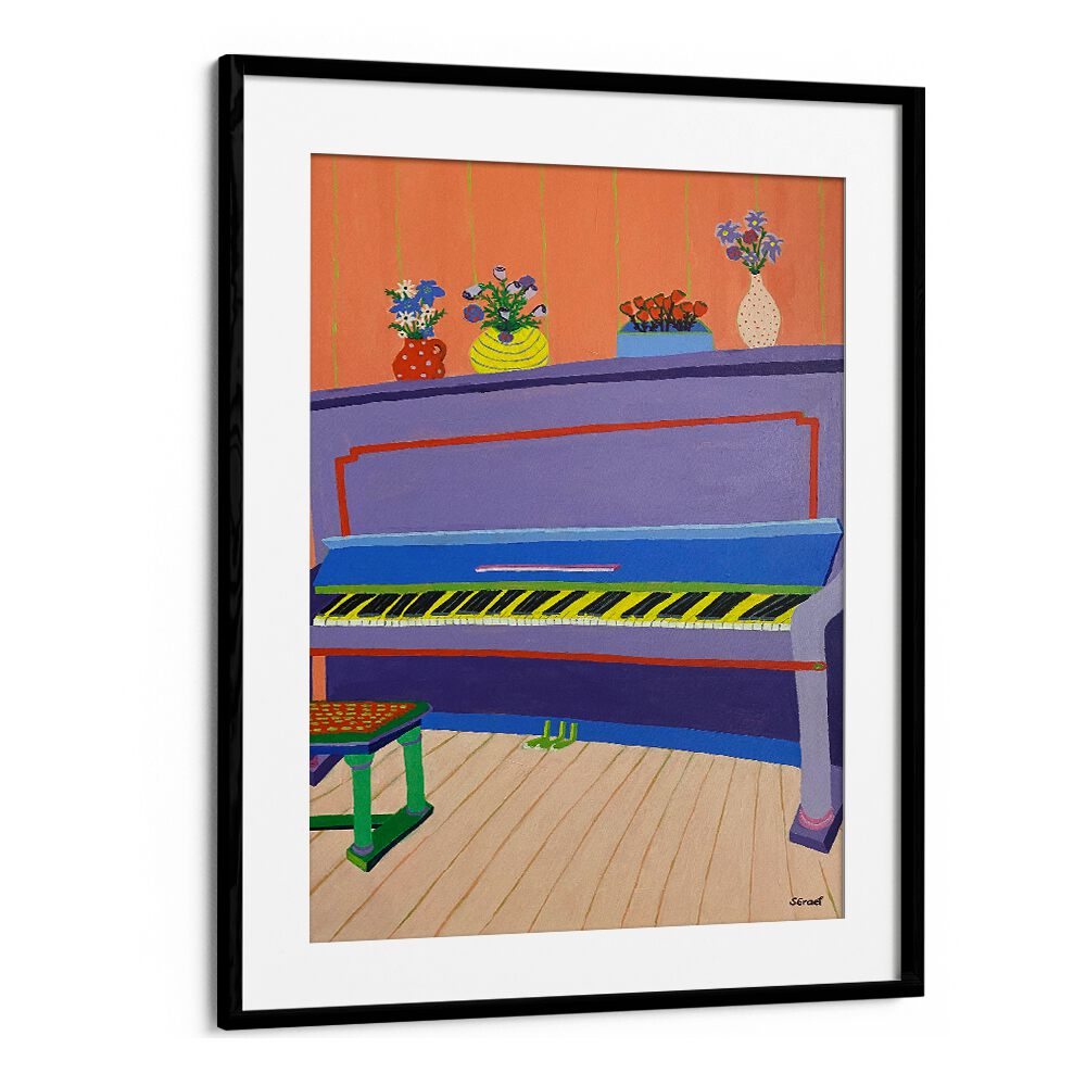 piano music art prints in Black Frame With Mount