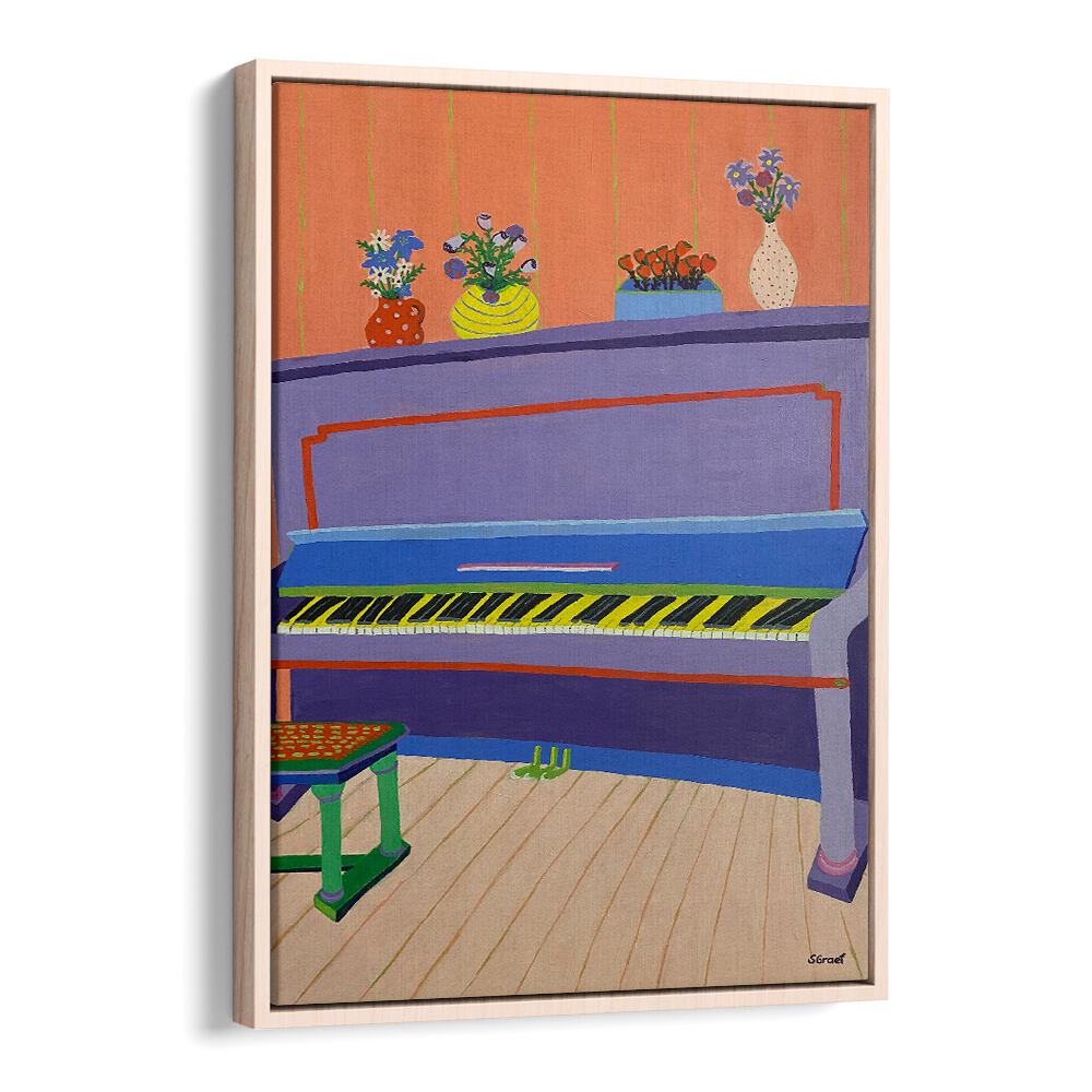 piano music art prints in Oak Wood Floater Frame
